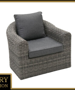 DEOKORK Ratanové kreslo BORNEO LUXURY (sivá)