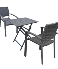 DEOKORK Záhradná ratanová zostava CALVIN BALCONY 1+2 (sivá)