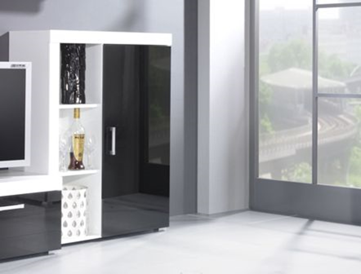 KOMODA-SAMBA-REG3-BIELA-CIERNY-LESK-2010001131335_1-1 CAMA MEBLE Samba REG3 komoda biela / čierny lesk