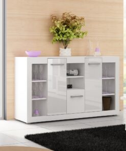 MEBLOCROSS Viki VIK-01 komoda biela / biely lesk