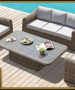 DEOKORK Ratanová modulová zostava BORNEO LUXURY pre 6 osôb (hnedá)