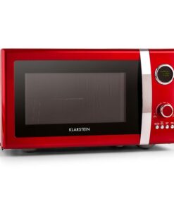 Klarstein Fine Dinesty, mikrovlnná rúra 2 v 1, 23 l, 800 W, gril: 1000 W, retro, 12 programov, červená