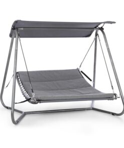Blumfeldt Garden Grove, záhradné ležadlo, swing bed, oceľový rám, slnečná strecha, polyester, antracit