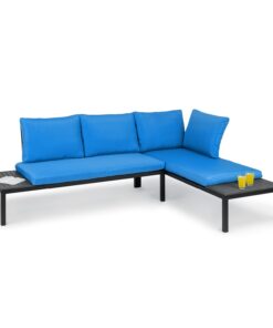 Blumfeldt Cartagena, ležadlo, 2 dvojmiestna sedačka so stolíkom, oceľ, polyester