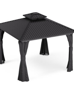 Blumfeldt ShadeFortress, altánok, 3 x 3 m, pozinkovaná oceľová strecha, chráni pred slnkom, dažďom a vetrom