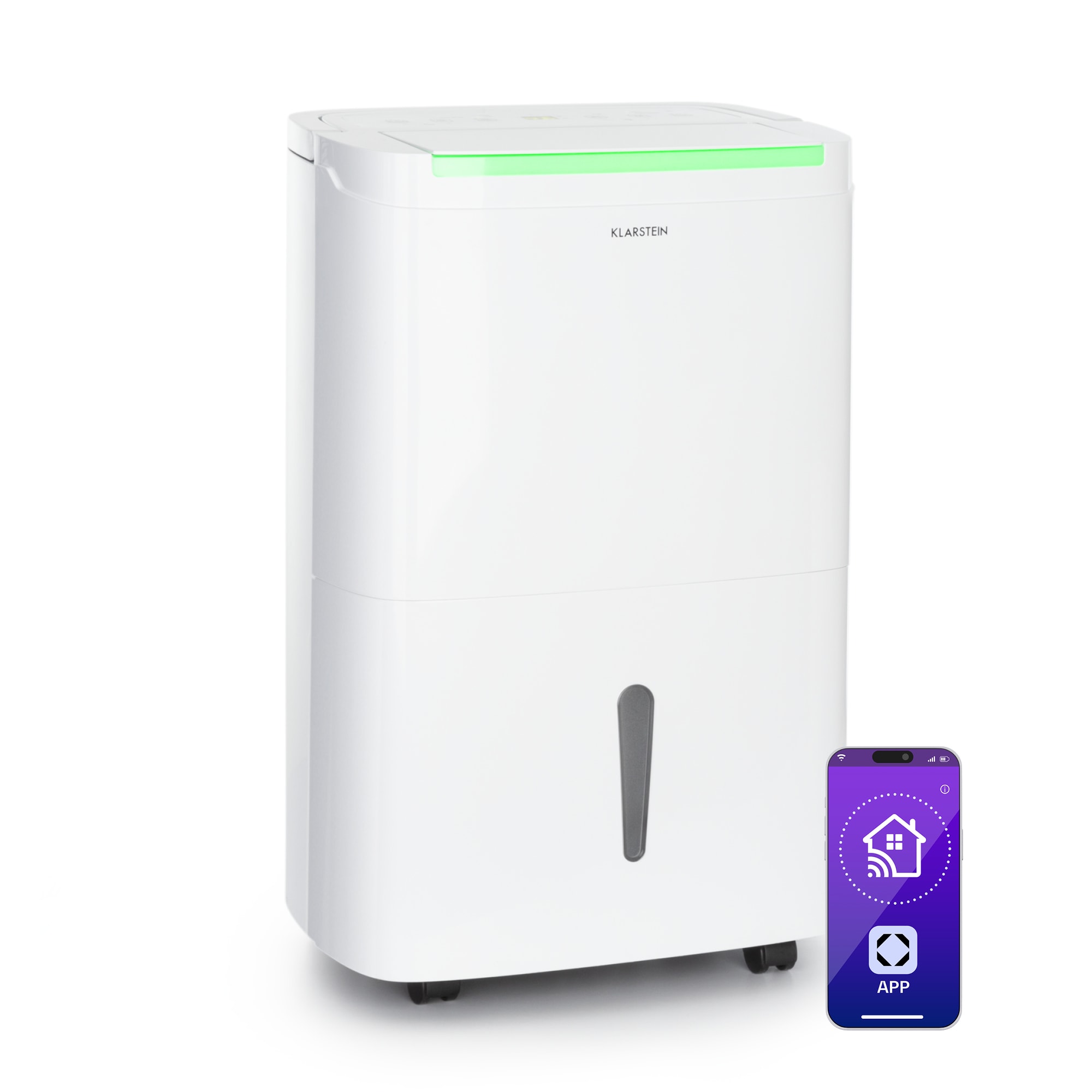 10034435_yy_0001_titel___ Klarstein DryFy Connect 50 Smart, Odvlhčovač vzduchu, WiFi, Kompresný, 50l / d, 45-55m², Biela