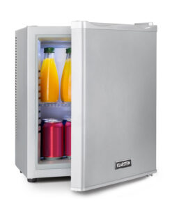 Klarstein Happy Hour 23, minibar, 23 l, 5-15°C, energet. trieda G, tichý, 23 dB, LED svetlo, strieborný