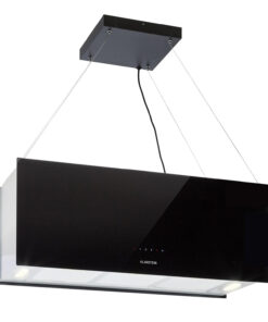 Klarstein Kronleuchter XL, digestor, 90 cm, ostrovčekový, 590 m³/h, dotykové ovládanie, LED, čierny