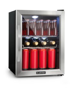Klarstein Beersafe M, chladnička, energet. trieda C, LED, 2 kovové police, sklenené dvierka, čierna