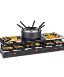 Klarstein Fonduelette XL, raclette gril s fondue 3 v 1, 1650 W, prírodný kameň, pre 12 osôb