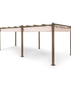 Blumfeldt Pantheon Rust, pergola, hliníková štvorhranná rúrka, 3 × 6 m, 4 rohové stĺpiky, nepremokavá