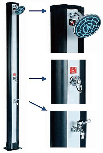 7843-62 Hanscraft Solárna sprcha BLUE RAINBOW (antracit/inox)