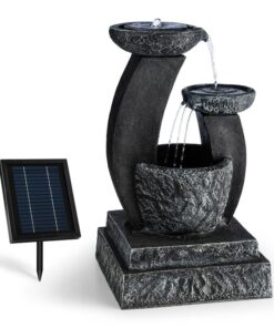 Blumfeldt Fantaghiro, záhradná fontána, solárny panel, 3 W, LED polyresín, vzhľad kameňa