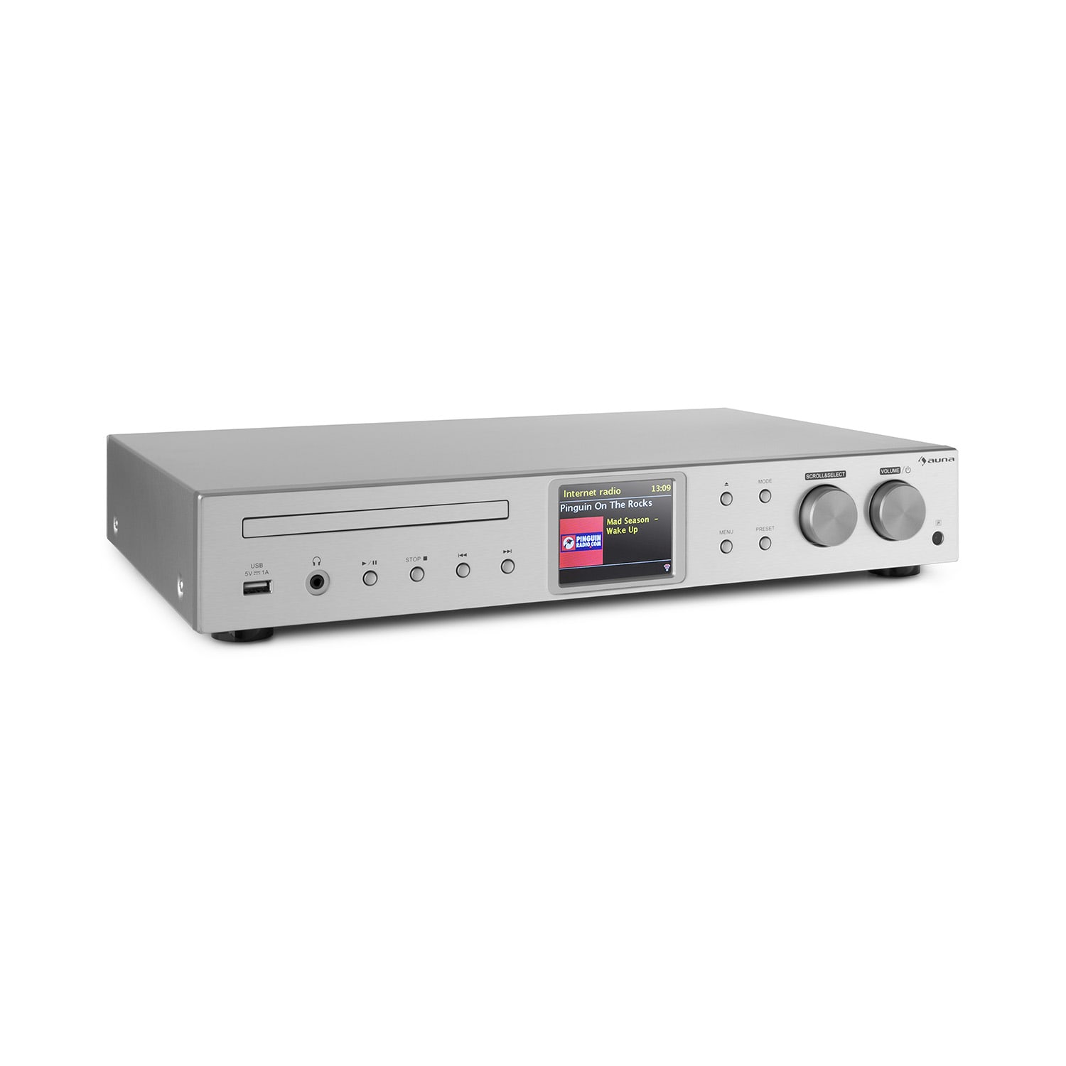 10032754_yy_0001_titel___ Auna iTuner CD, HiFi receiver, internetové/DAB+/FM rádio, CD prehrávač, WiFi, strieborný