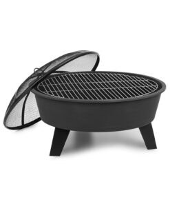 Blumfeldt Nolana, ohnisko a gril 2 v 1, Ø 73 cm ochrana pred iskrami, Ø 64 cm gril, oceľ, čierna