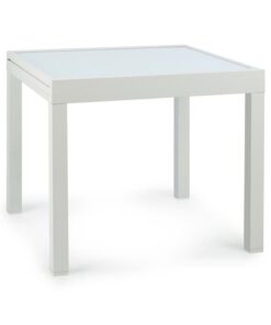 Blumfeldt Pamplona Extension, záhradný stôl, 180 x 83 cm max., hliník, sklo, biely