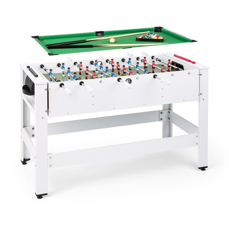 10033500_yy_0001_titel___Klarfit_Spin_2_n_1_Spieltisch_weiss KLARFIT Spin 2 v 1, hrací stôl, biliard, kalčeto, 180° otočný, hracie príslušenstvo, biely