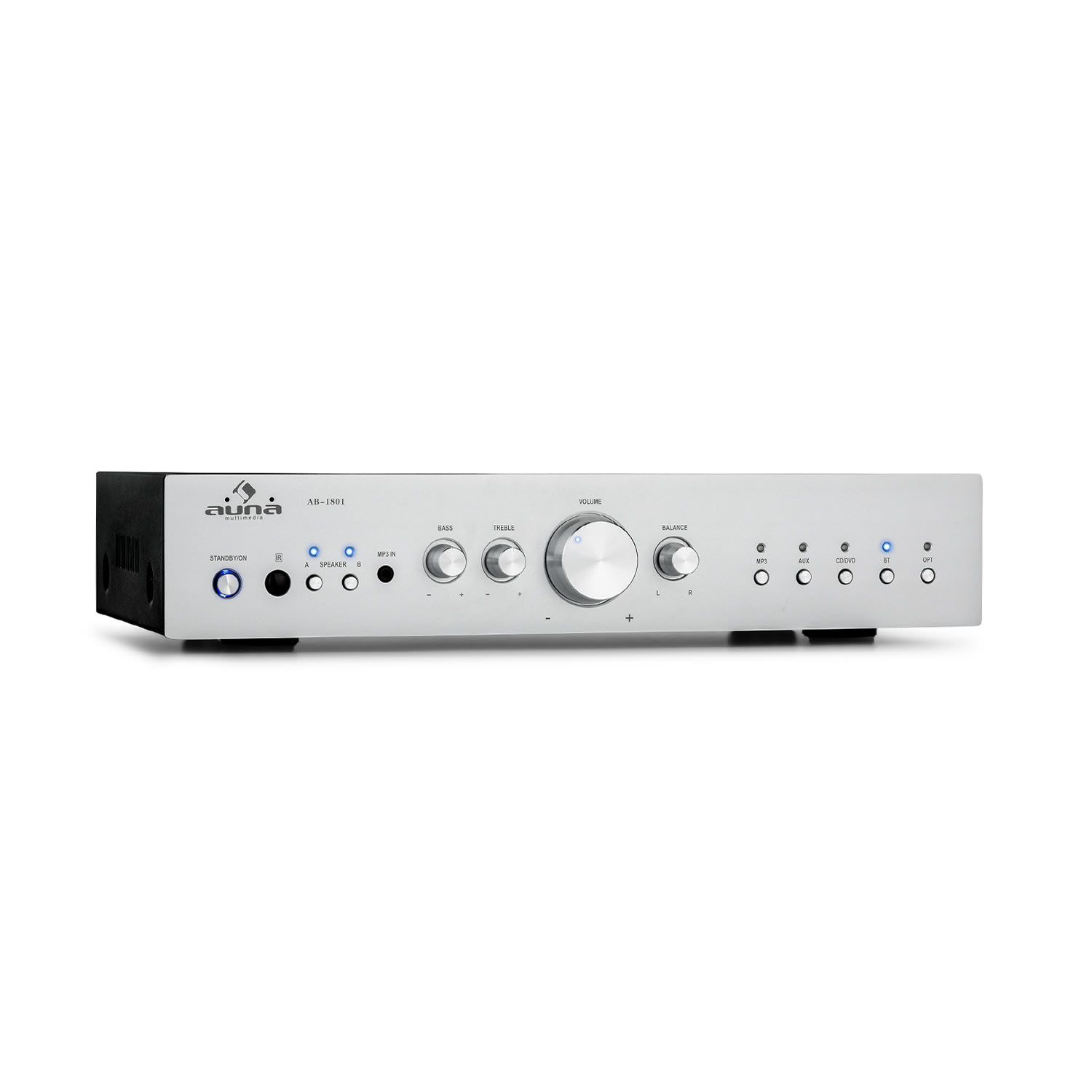 10034541_yy_0001_titel___auna_AV2_CD608BT_HiFi_Stereo_Verstaerker_silber_reedit Auna AV2-CD608BT, HiFi stereo zosilňovač, 4 x 100 W RMS, BT, digitálny optický vstup