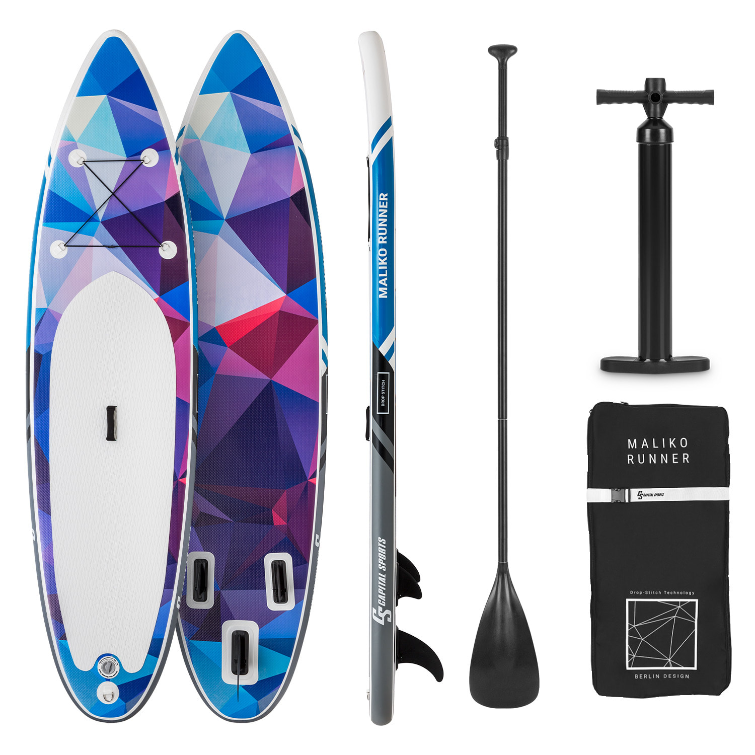 10034695_yy_0001_titel___ Capital Sports Maliko Runner, nafukovací SUP Board, SUP-board sada, modrý/červený