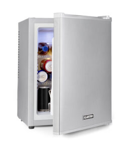 Klarstein Happy Hour 33, minibar, 33 l, 5-15°C, energet. trieda G, tichý, 25 dB, LED svetlo, strieborný