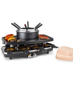 Klarstein Entrecote, raclette gril s fondue 2 v 1, 1100 W, prírodný kameň, pre 8 osôb, podložky