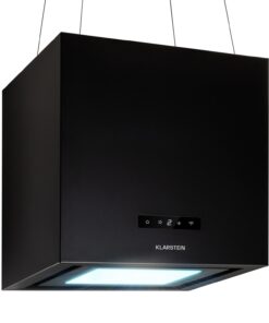 Klarstein Kronleuchter Smart, digestor, 40 cm, ostrovčekový, 595 m³/h, ovládánie cez aplikáciu, LED panel, čierna