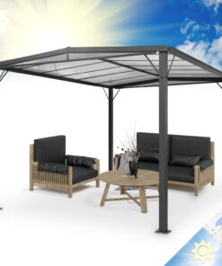 Blumfeldt Pantheon Solid Sky Flat, pergola, prístrešok, 3 x 4 m, polykarbonát