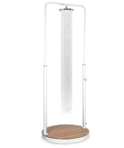 Blumfeldt Sumatra Falls Round, záhradná sprcha, WPC, hliník, Ø 80 cm, okrúhla