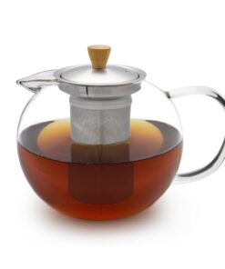 Klarstein Sencha, kanvica na čaj, 1,3 l, sitko z nehrdzavejúcej ocele, borosilikátové sklo, vrchnák