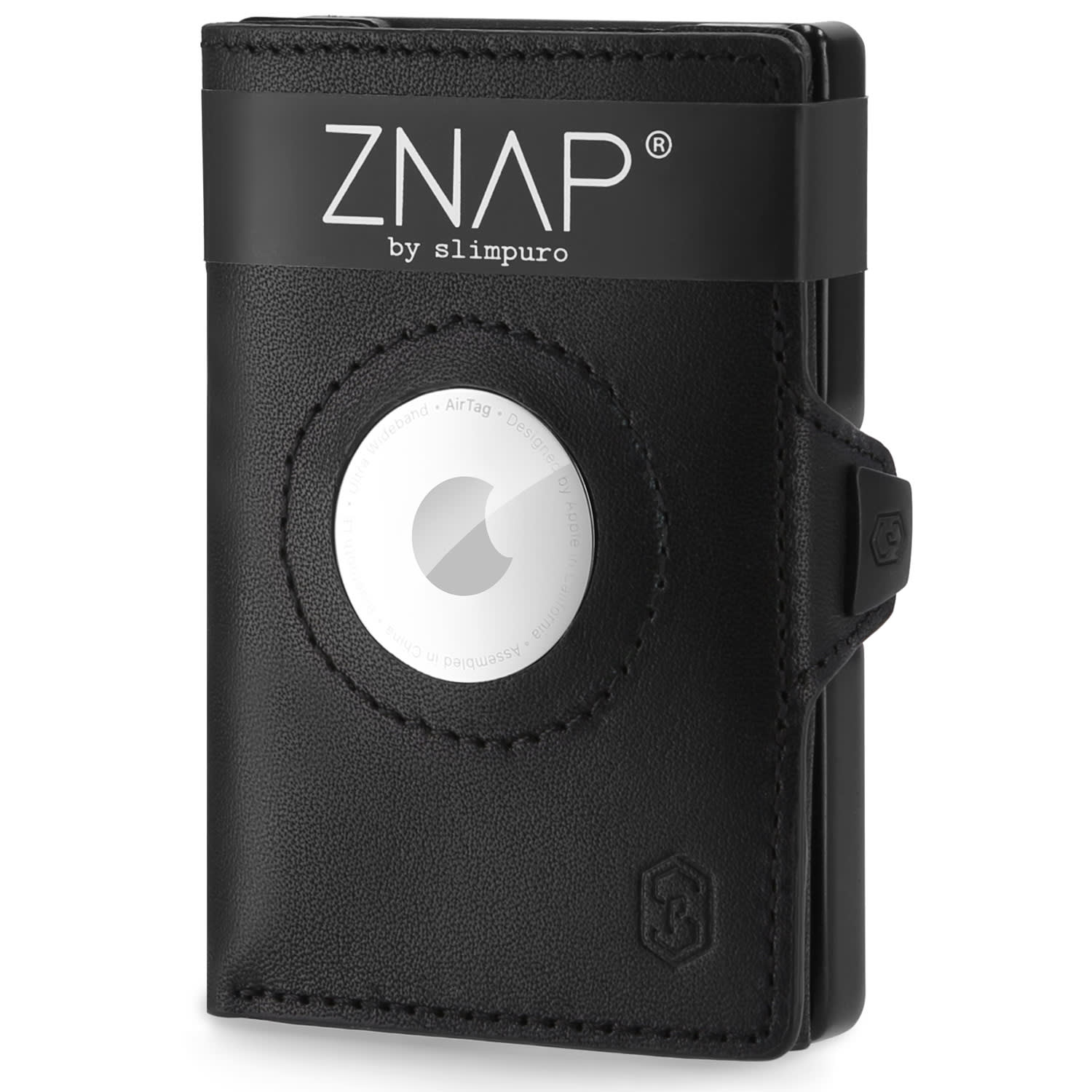 10040310_yy_0001_titel___ Slimpuro ZNAP Airtag peňaženka na 8 kariet s mincovníkom 8,9 x 1,5 x 6,3 cm (ŠxVxH) s RFID ochranou