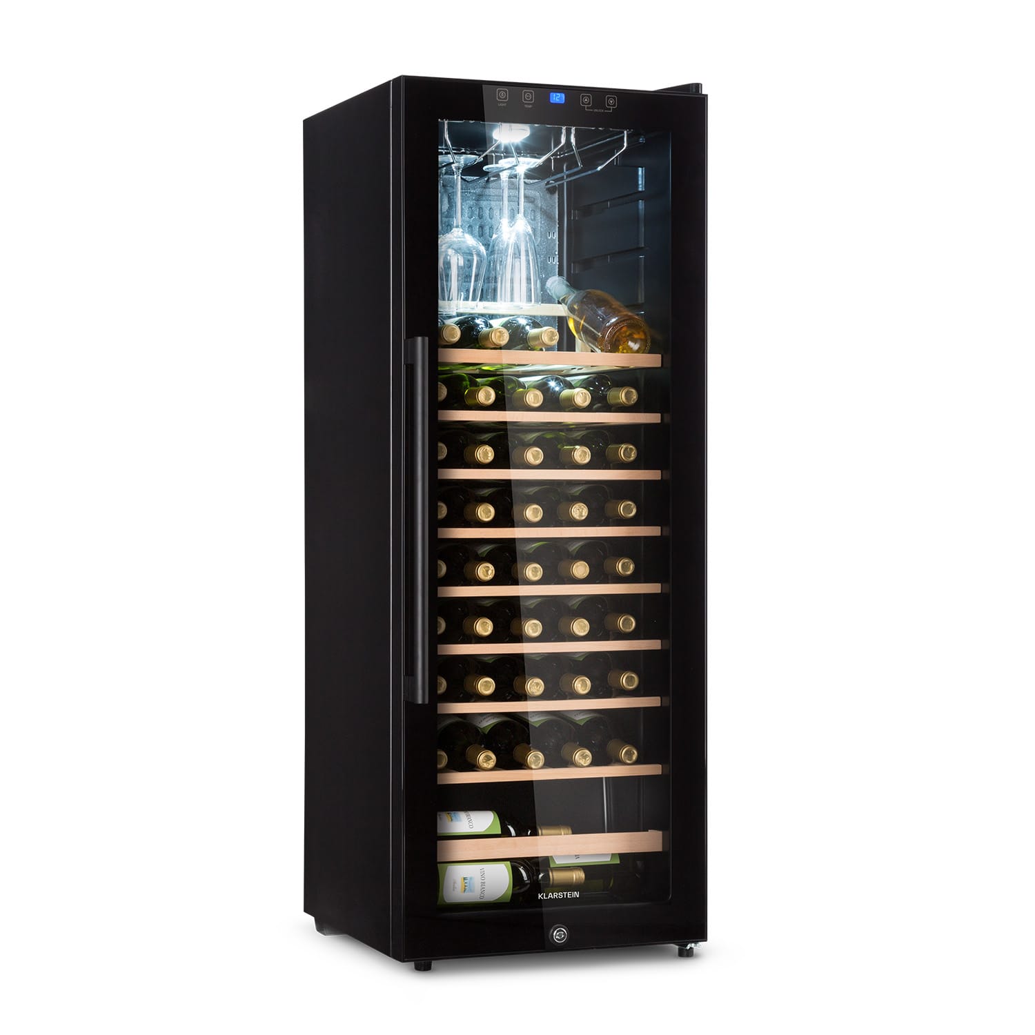 10045815_yy_0001_titel___ Klarstein Barossa 54 Uno, vinotéka, 155 l, 54 fliaš, sklenené dvere, dotykové ovládanie, LED