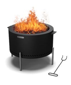 Blumfeldt Ignite Pure ohnisko, nízka dymivosť, grilovací rošt, nehrdzavejúca oceľ, prenosné, kryt proti dažďu, držadlá na prenášanie