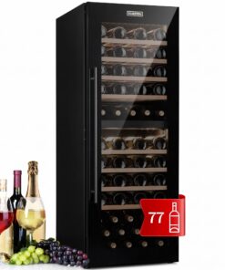 Klarstein Barossa 77 Duo, vinotéka, 191 l, 2 zóny, 77 fliaš, dotyková, LED, čierna