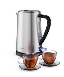 Klarstein Verosteel rýchlovarná kanvica | 1,7 l | 2200 W | 360° otočný základ | Moderný nerezový dizajn