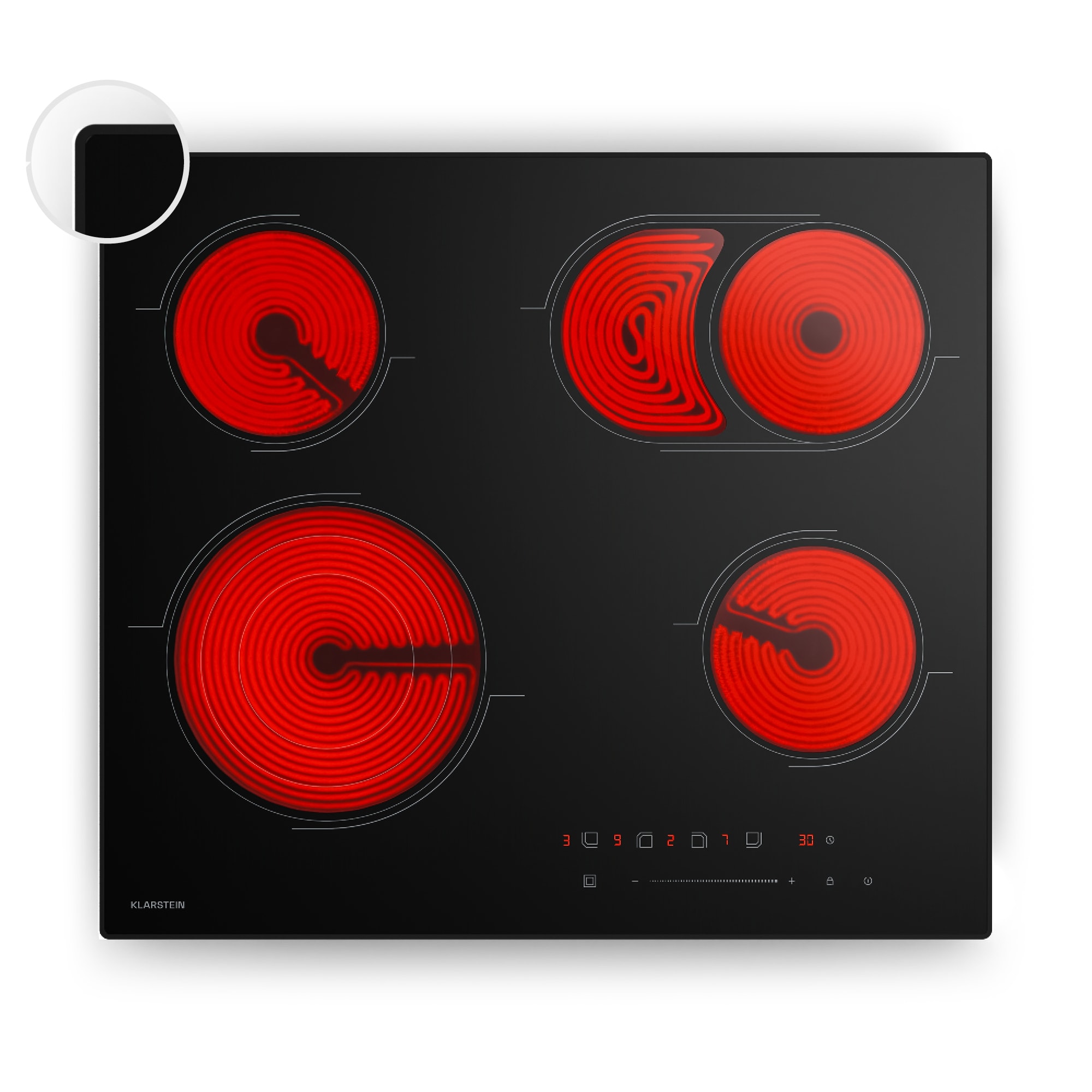 10047441_yy_0001_titel___ Klarstein Velaire sklokeramická varná doska | Elegantná, minimalistická, výkonná | 4 varné zóny | 6700 W | 60 cm