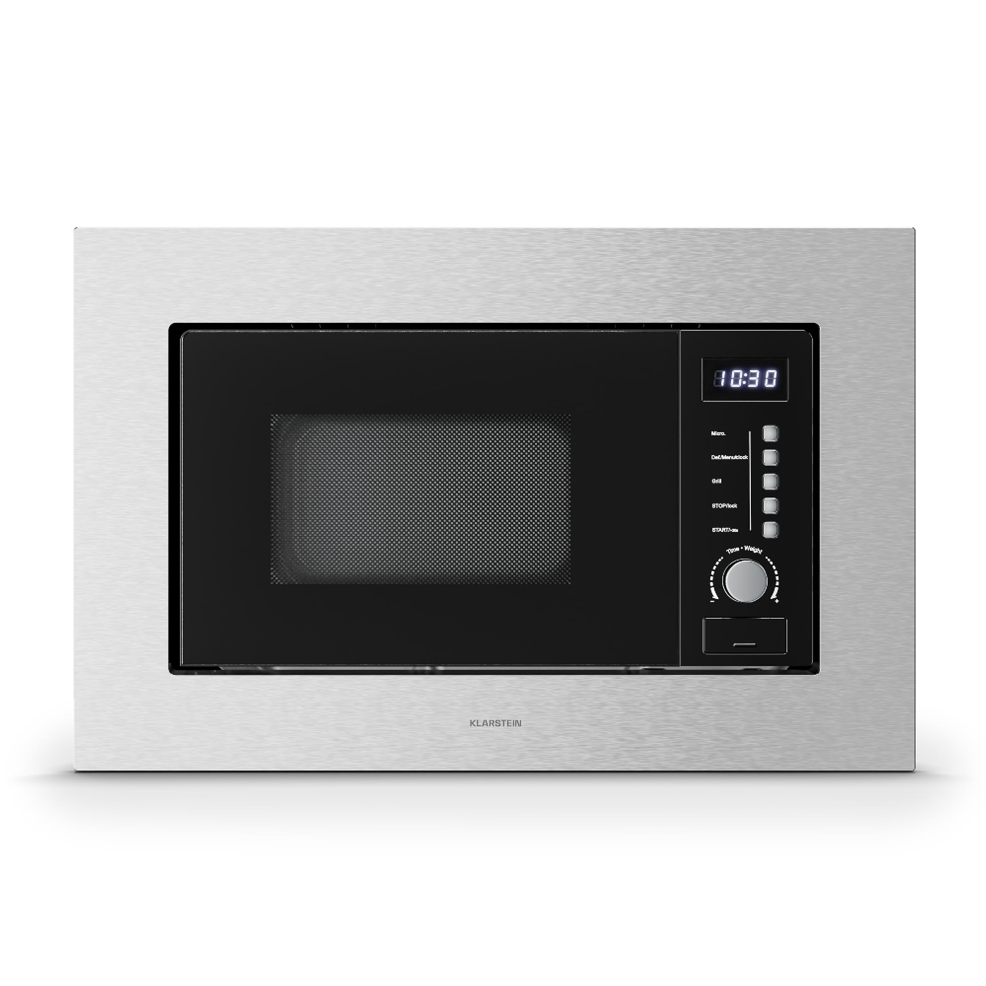 10047555_yy_0001_titel___ Klarstein Verosteel vstavaná mikrovlnná rúra s grilom | 800 W gril | 700 W mikrovlnka | 60 cm