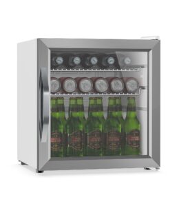 Klarstein Beersafe chladnička na nápoje so sklom dverí | 44 x 48 cm | LED vnútorné osvetlenie | strieborná-biela