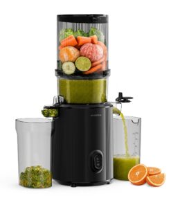 Klarstein Wavyn odšťavovač s lisovaním za studena | 300 W | Funkcia spätného chodu | Výkonný | Vstupný otvor so šírkou 130 mm